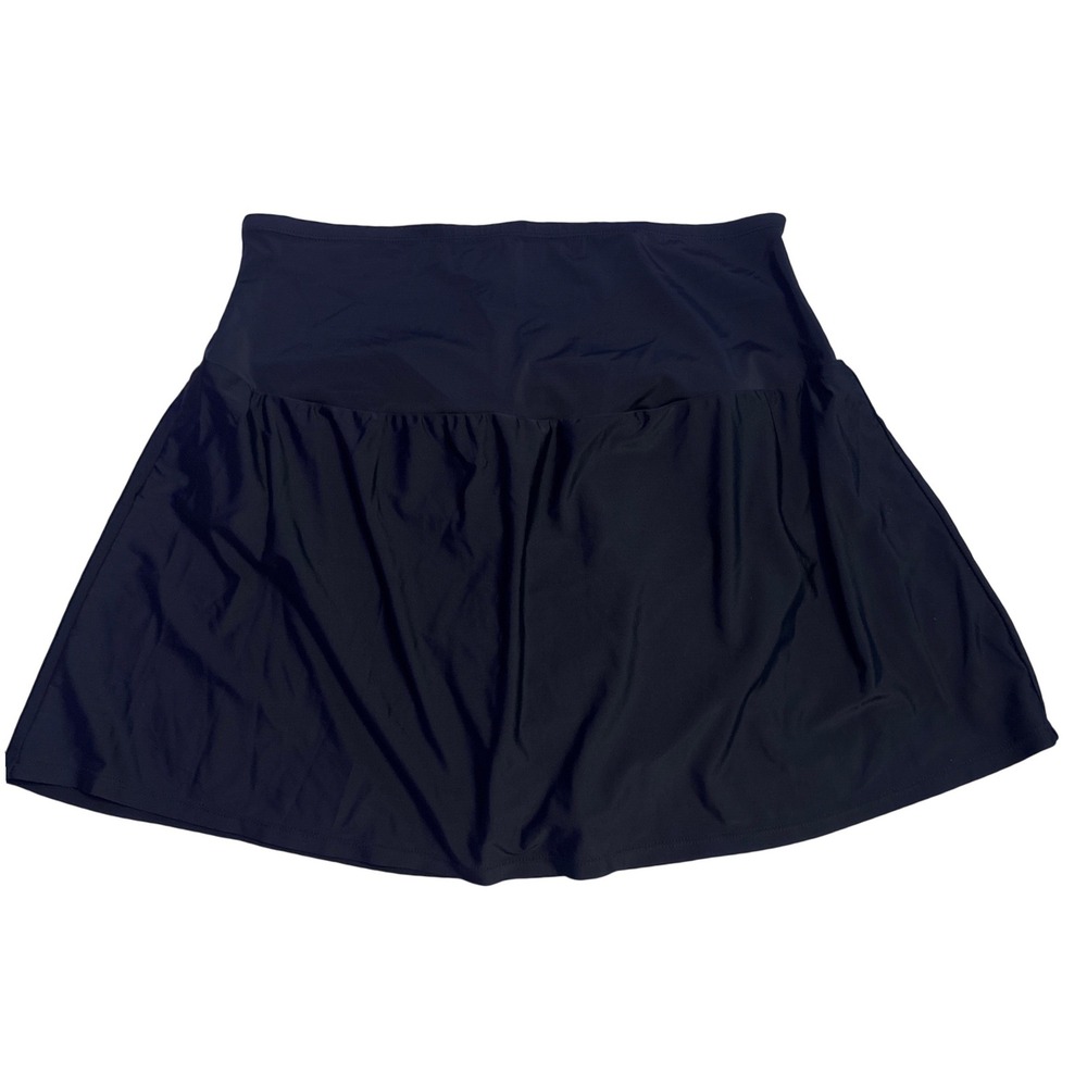St. John's Bay Black Swim Skirt Skirted Bikini Bottom Built-In Brief Plus 22W